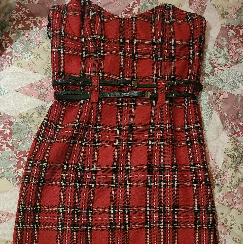 00's Betsey Johnson Plaid Dress size 10